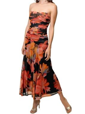 hutch corene strapless floral tulle a line midi dress gown  The Corene dress from Hutch features an A Hutch | Dresses | Hutch
